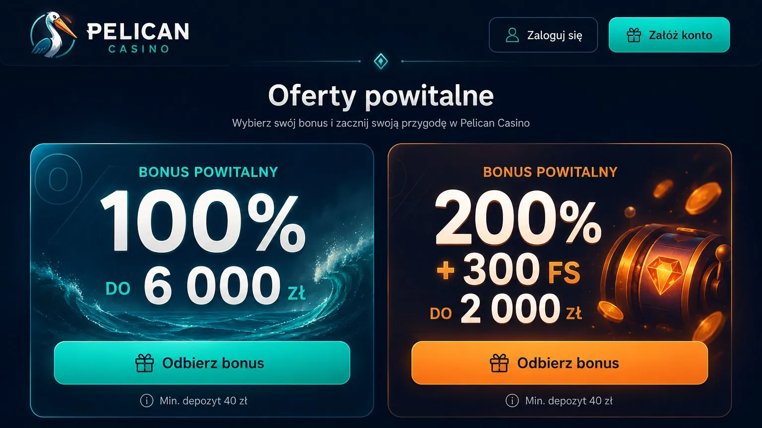 Bonus powitalny dla nowych graczy w Pelican Casino